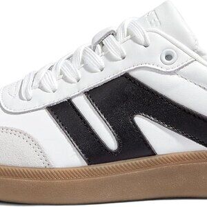 Women Leather Sneakers Casual Athletic Shoes Anti Slip Gum Sole Size 9